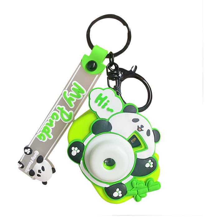 Wholesale Panda Projection Camera Pendant Creative Multi Functional Drip Glue Keychain JDC-KC-LingY024