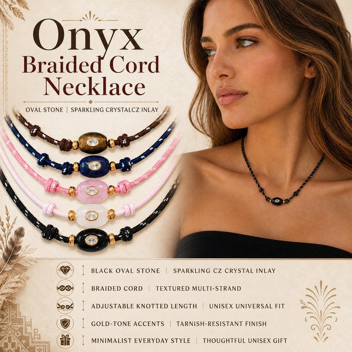 Wholesale Modern Geometric Natural Stone Pendant Necklace With Woven Rope And Adjustable Slip Knot For Women Casual Fashion Accessory