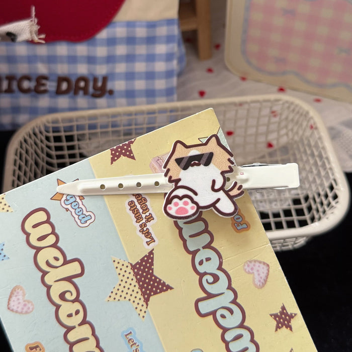 Wholesale Cute Cat Cartoon Long Duckbill Hair Clip Acrylic Sweet Girl Hair Accessory Everyday Styling Boutique Resale
