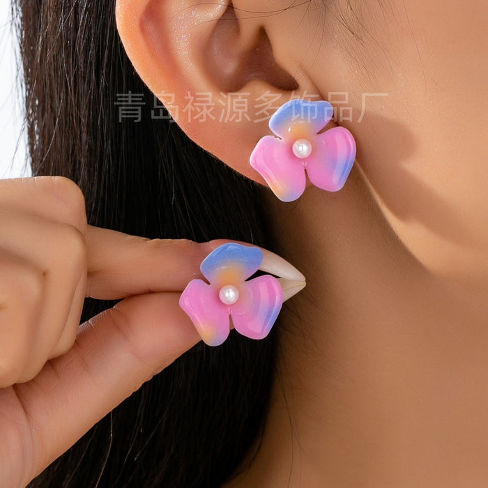 Wholesale Pearl flower earrings with temperament earrings