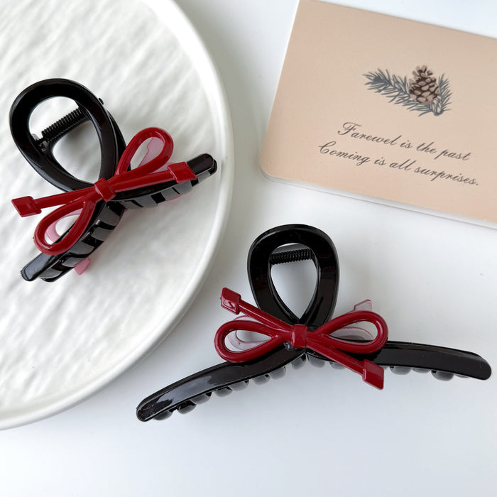 Wholesale Retro Red Large  Bow Hair Clips