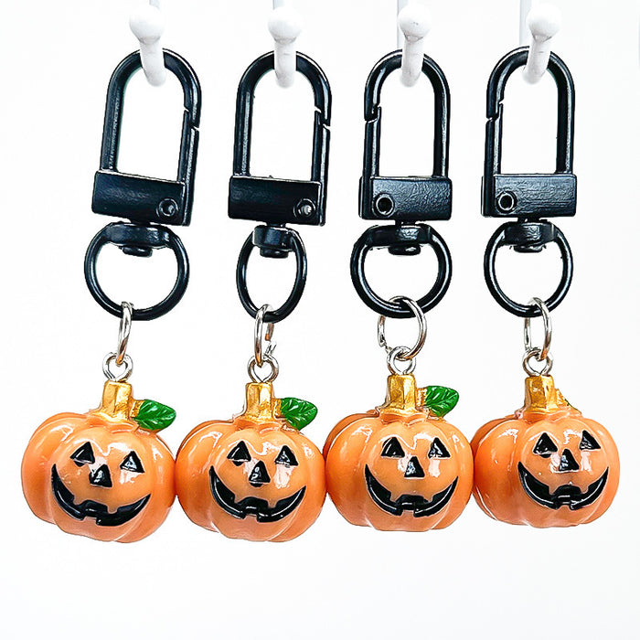 Wholesale  Halloween 3D Pumpkin Resin Keychain JDC-KC-TYS018