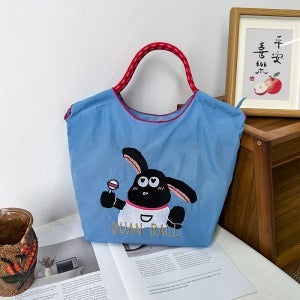 Wholesale Zippered Embroidered Shoulder Bag Waterproof Nylon Messenger Bag Handheld Canvas Bag