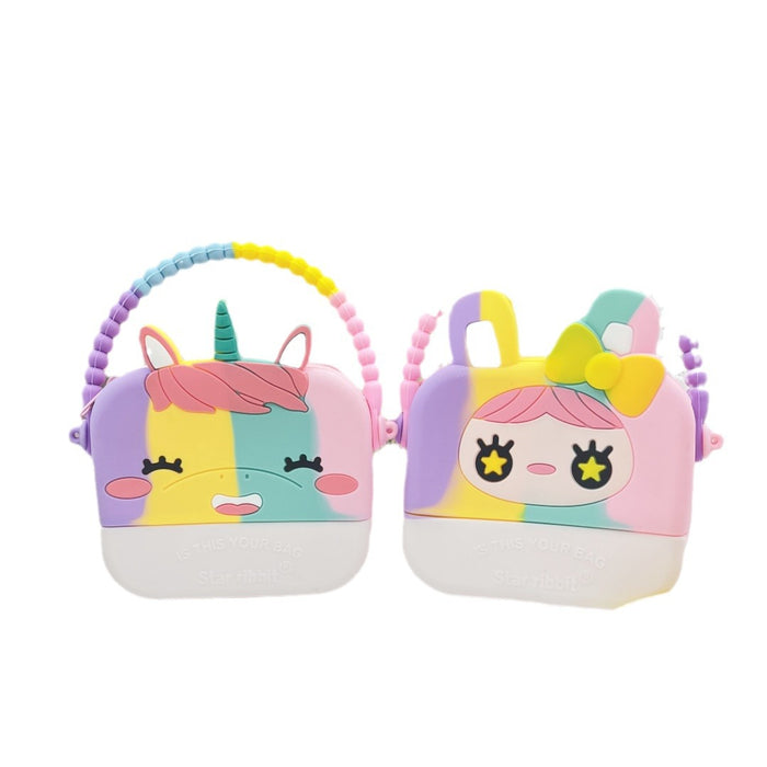 Wholesale  handbag children's silicone coin purse student bag cartoon girl storage bag