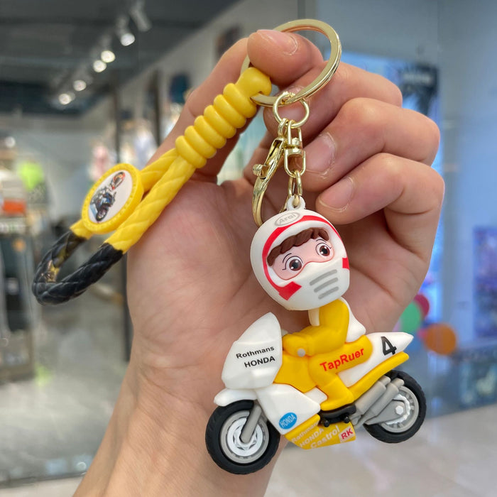 Wholesale Creative and Cool Motorcycle Keychain Bag Pendant Cute Doll Couple Keychain