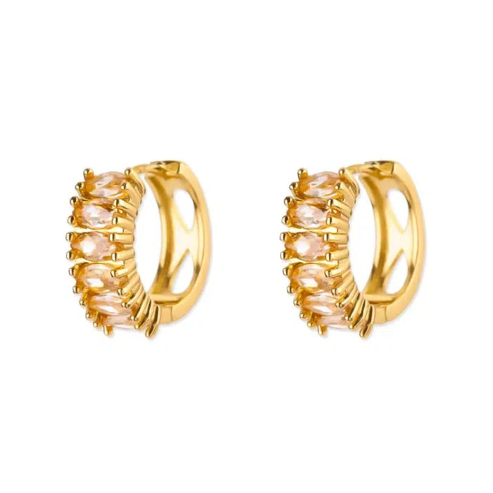 Wholesale Copper-Plated 18K Gold Earrings Elegant Hoop Light Luxury Earrings