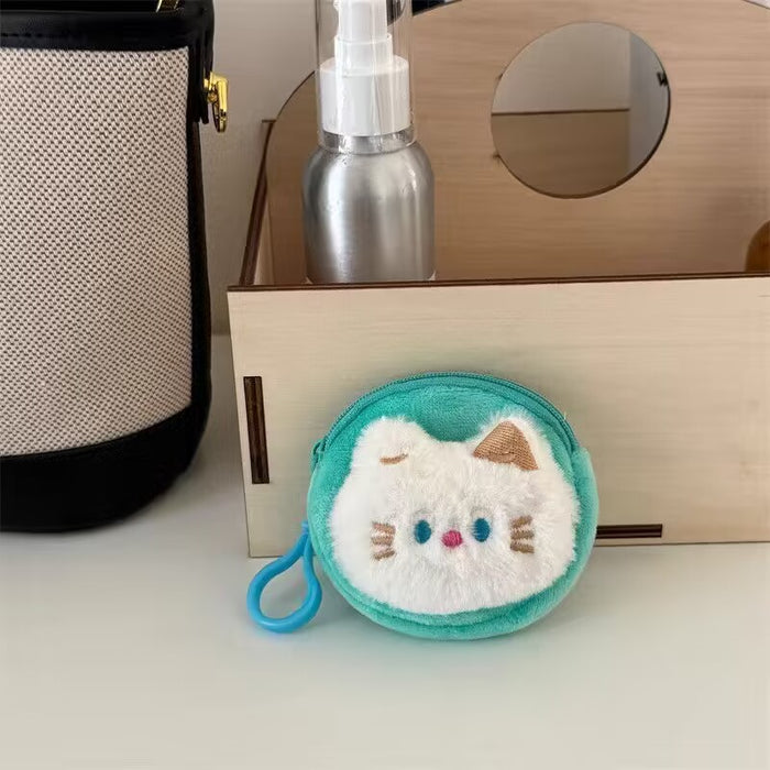 Wholesale Blue Eyes Kitten Cute Cartoon Coin Purse Plush Headphone Bag Storage Bag
