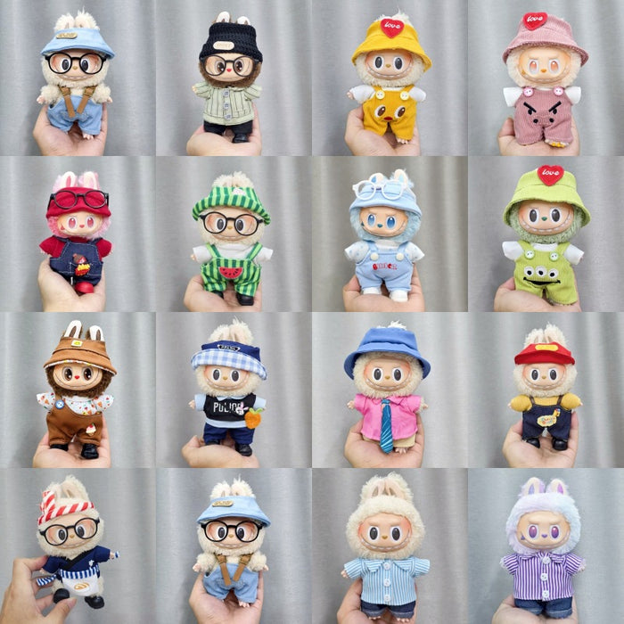 Wholesale Sitting Party Doll Clothes Cola  Vinyl Clothes Fisherman Hat Overalls Set