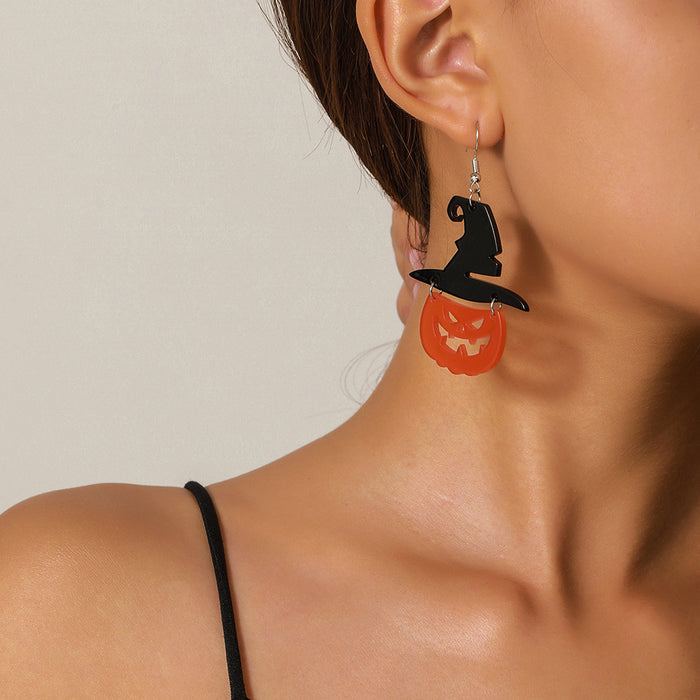 Wholesale Personalized acrylic earrings exaggerated ghost letter splicing sequin earrings  earrings