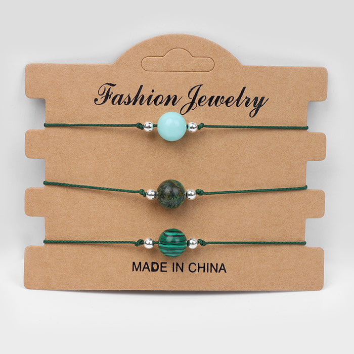 Wholesale Handmade Braided Rope Agate Stone Couple Bracelet Geometric Chic Gift For Everyday Wear Fashion Accessory