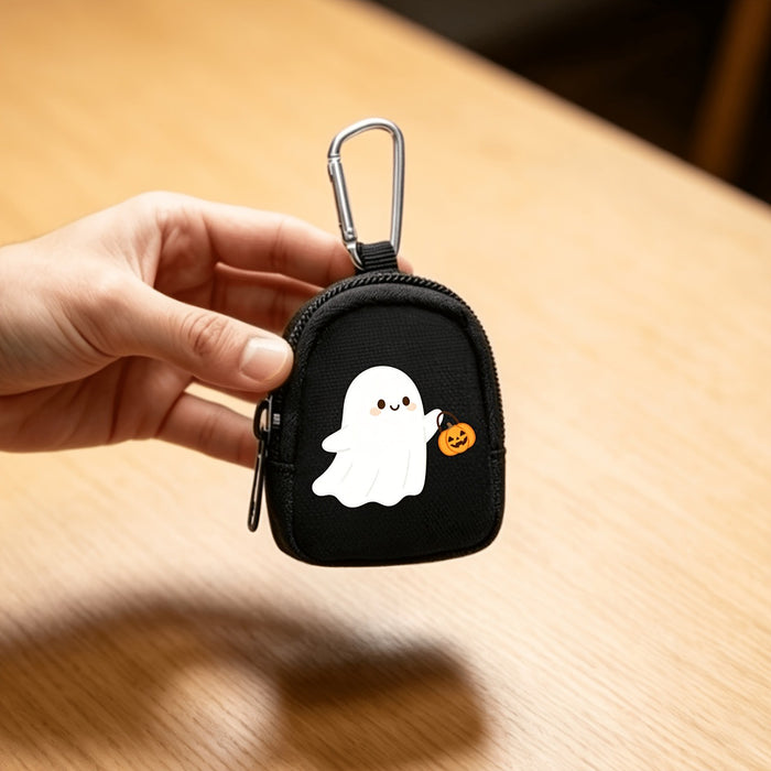 Wholesale Polyester Backpack Earphone Bag  Ghost Pumpkin Print Cartoon Keychain Coin Purse Unisex Everyday Gift