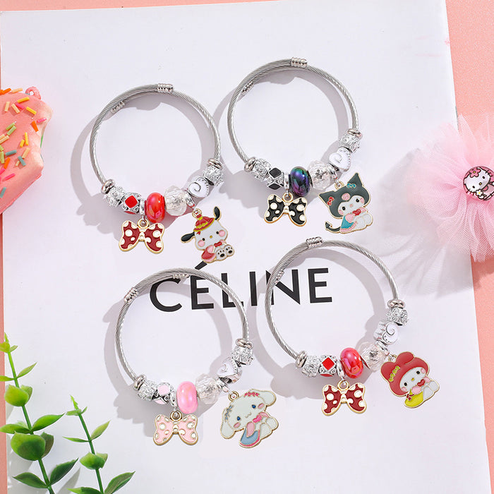 Wholesale Cartoon Beaded Stainless Steel Bracelet Fashion Accessory MOQ≥2