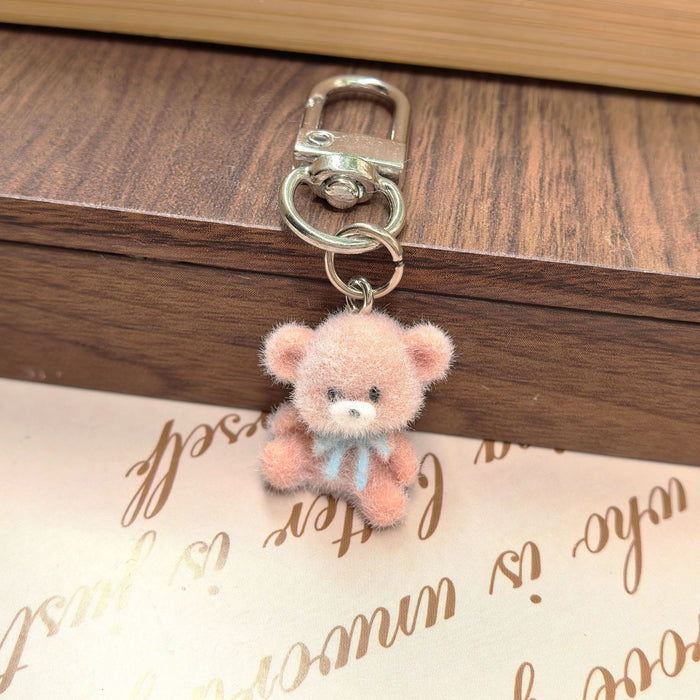 Wholesale Plush 3D Rabbit Penguin Bear Goat Animal Ornament Pendant DIY Cute Plush Earrings Keychain Accessories