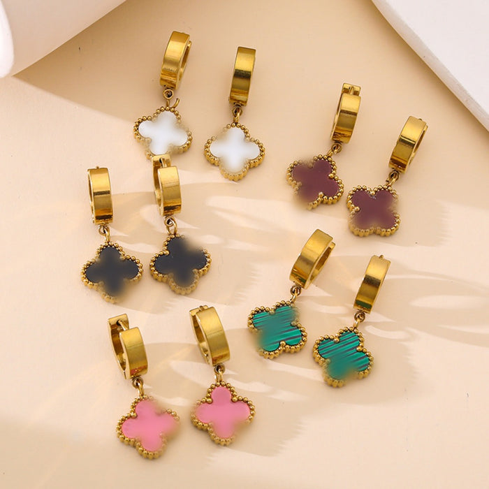 Wholesale Tassel Lucky Four Leaf Clover Earrings