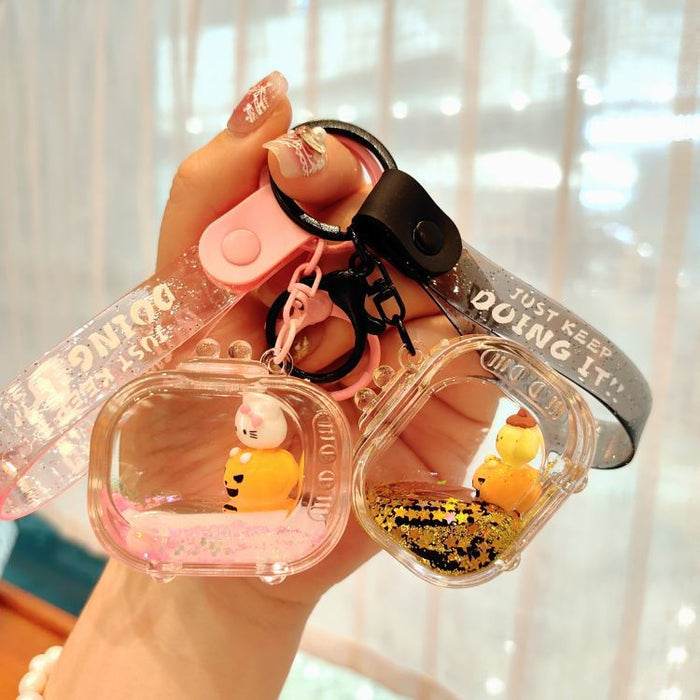 Wholesale Cartoon Acrylic Floating Quicksand Bottle Keychain JDC-KC-ShuoT032