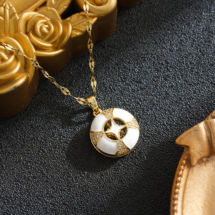 Wholesale Rotating Bauhinia Flower Necklace