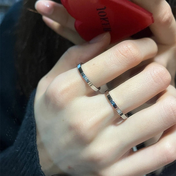 Wholesale Romantic Sparkling Diamond silver Combination Ring