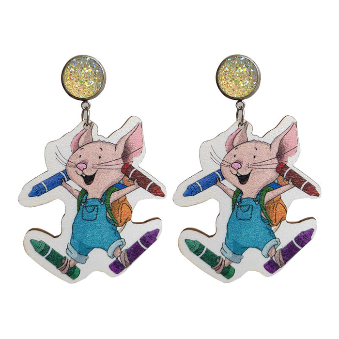 Wholesale 2PCS/PACK Cartoon Colored Pencil Cup Pendant Acrylic Earrings JDC-ES-HeYi115