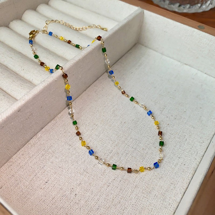 Wholesale Light luxury patchwork necklace with a high-end feel, pearl collarbone necklace, layered design accessories