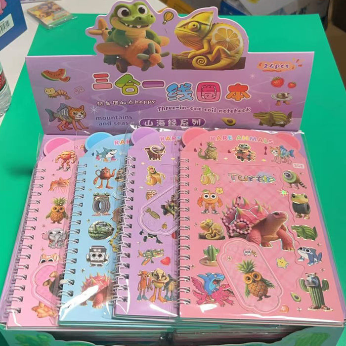 Wholesale Cute cartoon high-quality sticker spiral notebook for elementary school students