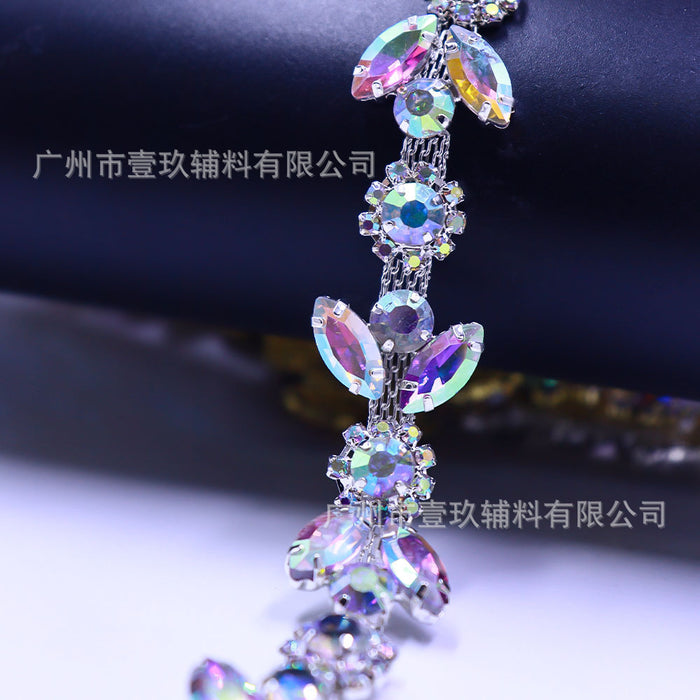 Wholesale Crystal rhinestone chain for DIY clothing accessories and decorations.