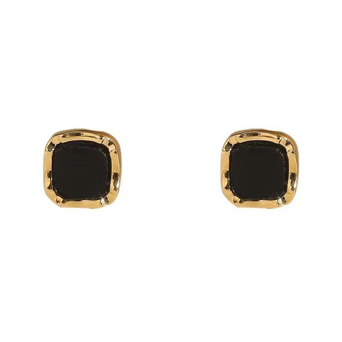 Wholesale Black Geometric Square Fragrant Style Exquisite Earrings Elegant Earrings