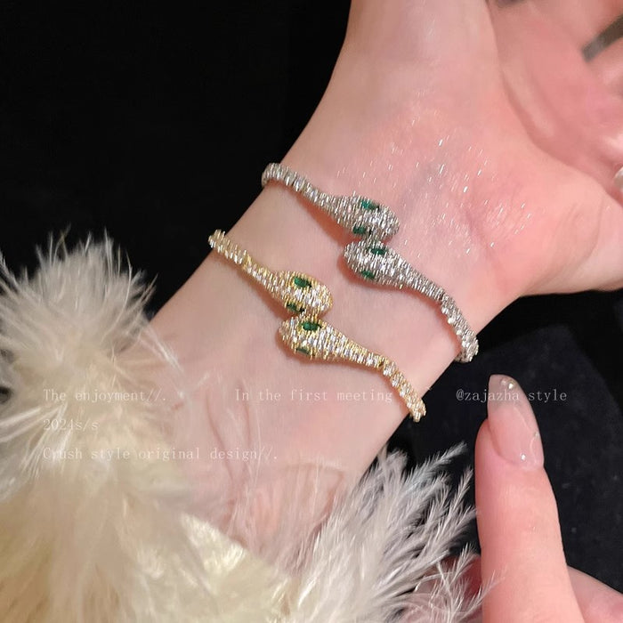 Wholesale Full Diamond Spirit Snake Bracelet, Light Luxury, Fashionable, High End, New Year's Style Jewelry