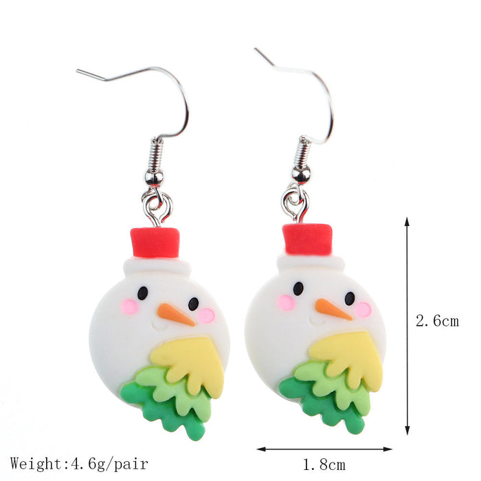 Wholesale Earrings Resin Christmas Cute Cartoon JDC-ES-niqing005