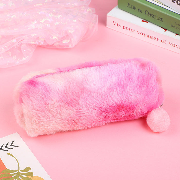 Wholesale Candy-colored cute plush pencil case