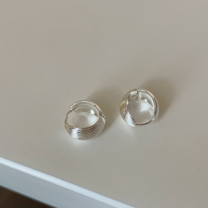 Wholesale Shell patterned plain ring ear buckle, simple, personalized, fashionable, versatile earrings and earrings
