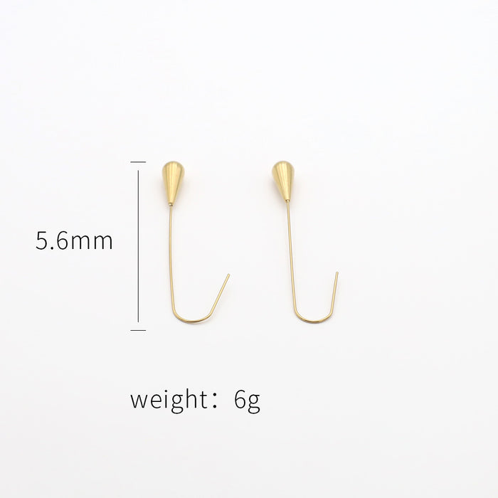 Wholesale fashion long straight water drop gold earrings