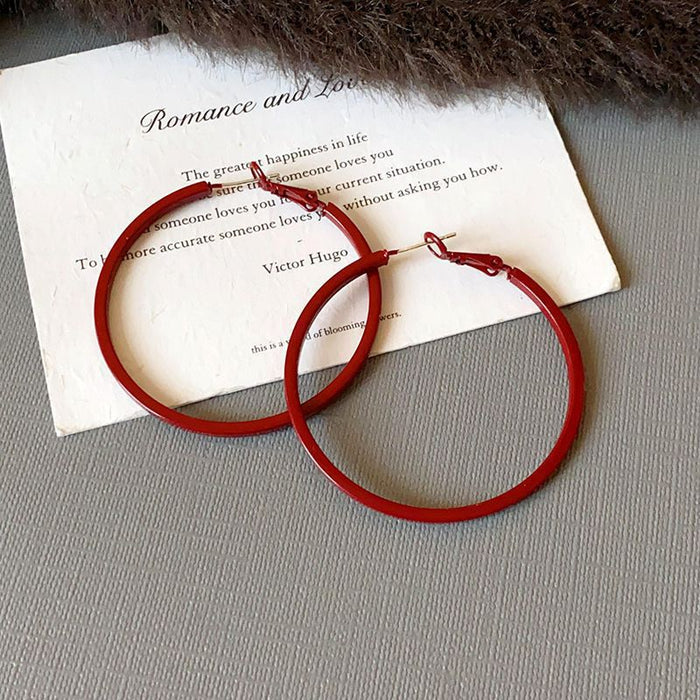 Wholesale Plain Hoop Round Earrings Fashion Temperament Earrings