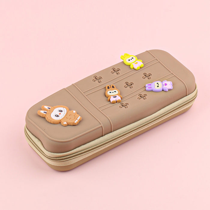 Wholesale Cute Cartoon Silicone Pencil Case DIY Creative Students Stationery Organizer Bag MOQ≥10