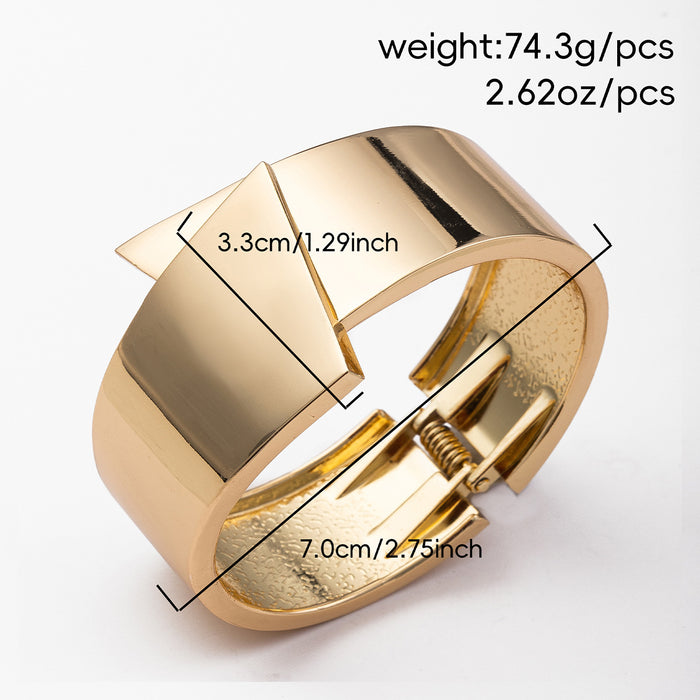 Wholesale New fashion accessories with shiny plain ring bracelet, wide open alloy bracelet, exaggerated bracelet