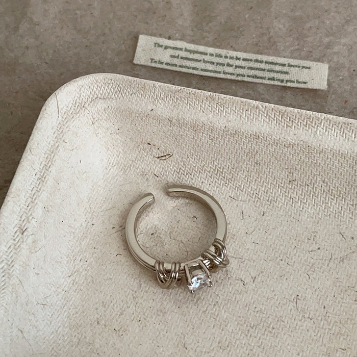 Wholesale Intertwined Rope-Knot Metal Ring with Drilled Accents