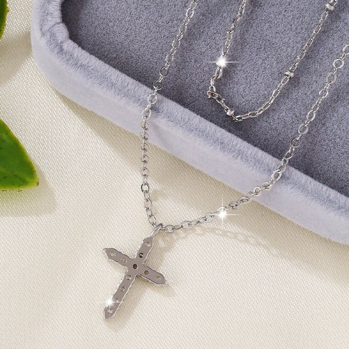 Wholesale Zircon Cross Clavicle Chain Necklace for Women, Personalized Necklace