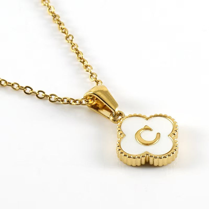 Wholesale Four-leaf clover pendant stainless steel 18K gold necklace