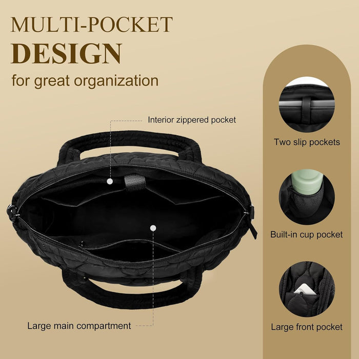 Wholesale Large-capacity cotton bag,  fashionable and simple one-shoulder underarm bag with small bag,  waterproof diamond tote bag