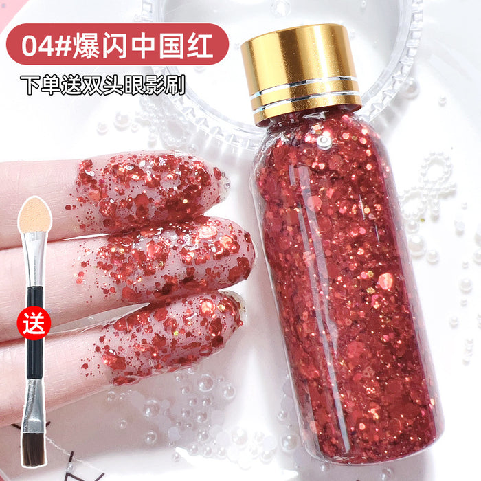 Wholesale Shiny Liquid Big Sequins Burst Stage Makeup Show Hair Face Glue Free Gel Glitter Powder Eye Shadow Makeup JDC-EY-SN005