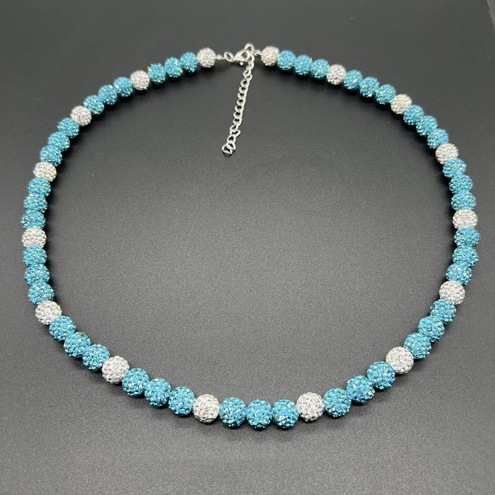 Wholesale Baseball necklace hip hop colorful diamond ball jewelry necklace