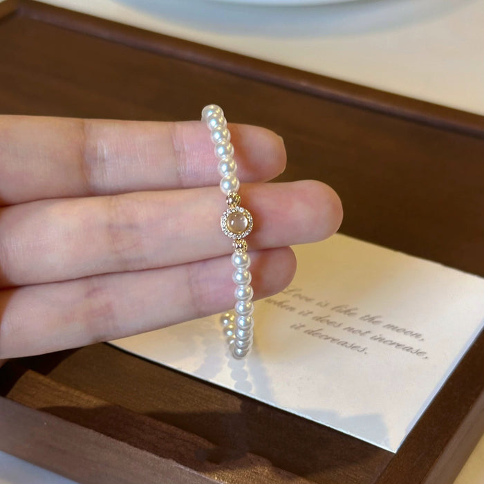 Wholesale Pearl sterling silver bracelet for women, light luxury, niche, high-end feel bracelet