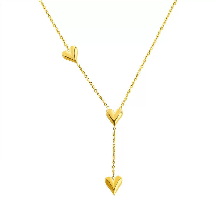 Wholesale 2pcs Light Luxury Heart-Shaped Pendant — Premium-Look Clavicle Chain Necklace