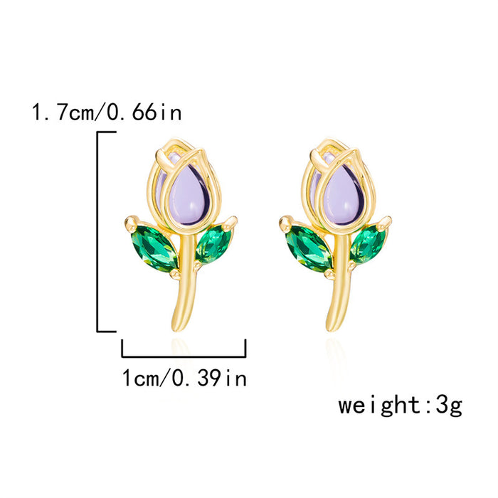 Wholesale  tulip earrings summer small fresh fashion