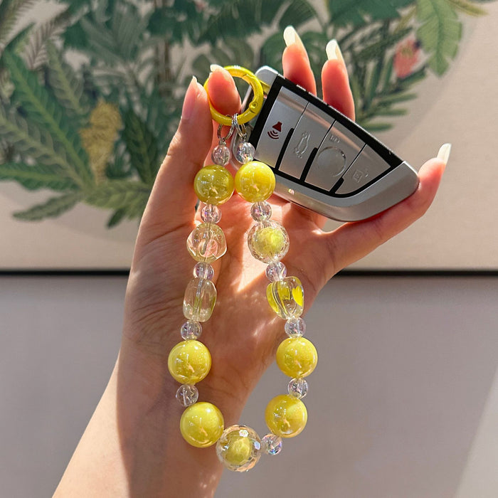 Wholesale Creative Acrylic Hand Chain Keychain Pendant Bag Transparent Love Heart Peach Heart Car Keychain Accessories Ornament