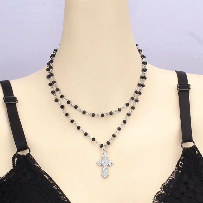 Wholesale2pcs Halloween Dark Cross Alloy Necklace JDC-NE-WenB005