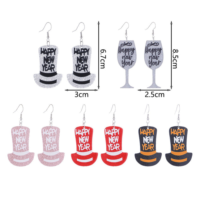 Wholesale Year' s Celebration New Year' s Eve Fireworks Sweet Glitter Acrylic Earrings