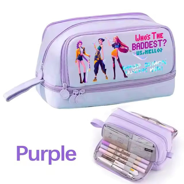 Wholesale Fashion Polyester Cartoon Pencil Case Multifunctional Stationery Pouch Cute School Bag