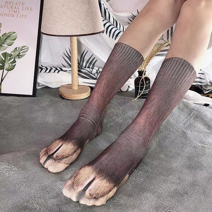 Wholesale Cotton 3D Animal Foot Printing Socks JDC-SK-Xiny004