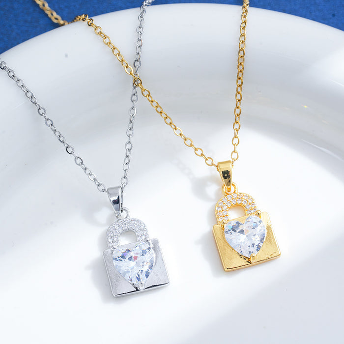 Wholesale Colorful zircon geometric niche fashion new design pendant set with elegant style