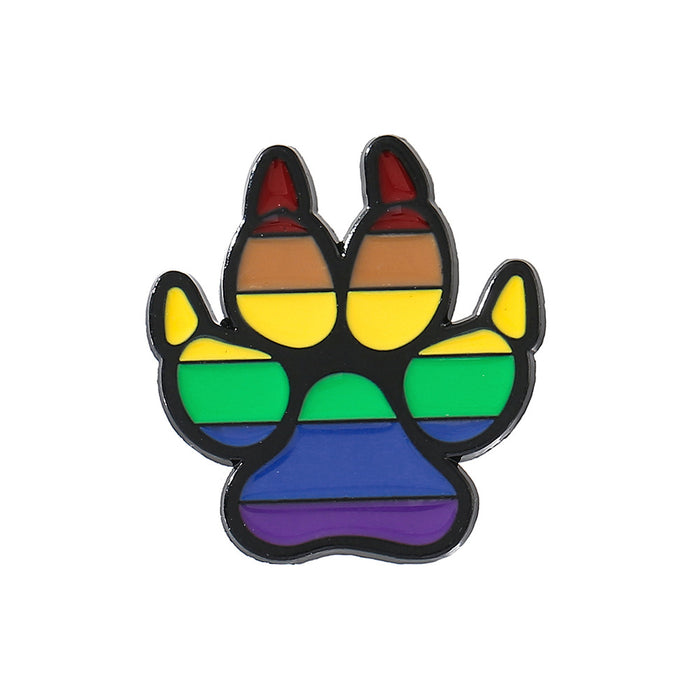 Wholesale Rainbow Animal Paw Brooch Metal Pin Fashion Decorative Accessory For Shoes Clothing Boutique Gift